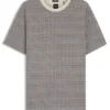 T-Shirt mit Gittermuster aus merzerisierter Baumwolle