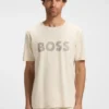 T-Shirt mit glänzendem Logo aus Pima-Baumwolle