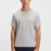 T-Shirt mit glänzendem Logo aus Pima-Baumwolle