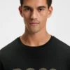 T-Shirt mit glänzendem Logo aus Pima-Baumwolle
