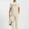 T-Shirt mit glänzendem Logo aus Pima-Baumwolle