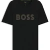 T-Shirt mit glänzendem Logo aus Pima-Baumwolle