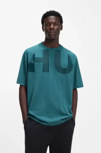 T-Shirt mit großem Logo aus Baumwolljersey
