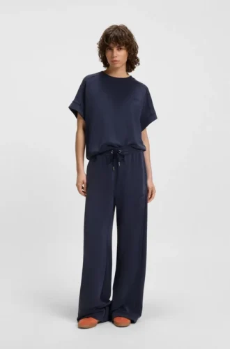 T-Shirt mit handgeschriebenem Logo in Oversize-Passform