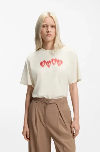 T-Shirt mit Herz-Logo aus Baumwolljersey