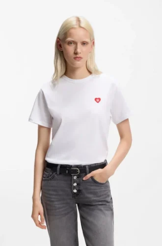 T-Shirt mit Herz-Logo aus Baumwolljersey
