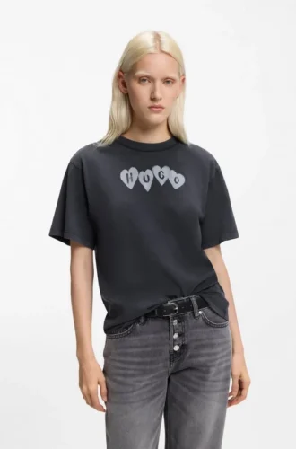 T-Shirt mit Herz-Logo aus Baumwolljersey