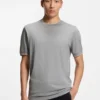 T-Shirt mit Kragenbesatz aus Baumwolle und Seide T-Shirt mit Kragenbesatz aus Baumwolle und Seide