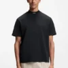 T-Shirt mit Logo am Kragen aus Stretch-Baumwolle