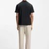 T-Shirt mit Logo am Kragen aus Stretch-Baumwolle