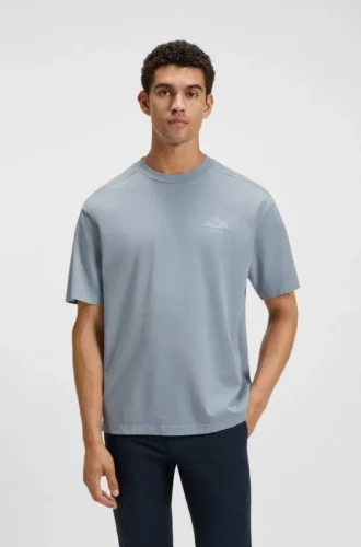 T-Shirt mit Logo-Detail aus Baumwolljersey
