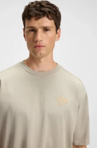 T-Shirt mit Logo-Detail aus Baumwolljersey