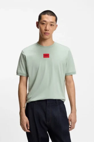 T-Shirt mit Logo-Etikett aus Baumwolljersey