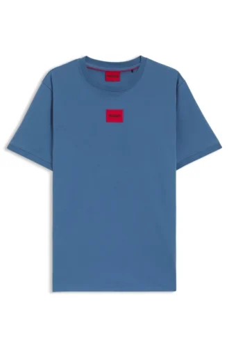 T-Shirt mit Logo-Etikett aus Baumwolljersey