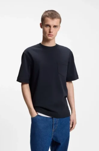 T-Shirt mit Logo-Etikett aus Baumwolljersey