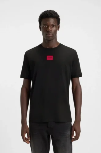 T-Shirt mit Logo-Etikett aus Baumwolljersey