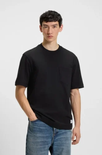 T-Shirt mit Logo-Etikett aus Baumwolljersey