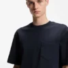 T-Shirt mit Logo-Etikett aus Baumwolljersey