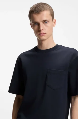 T-Shirt mit Logo-Etikett aus Baumwolljersey