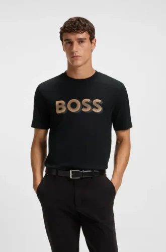 T-Shirt mit Logo-Motiv aus merzerisierter Baumwolle