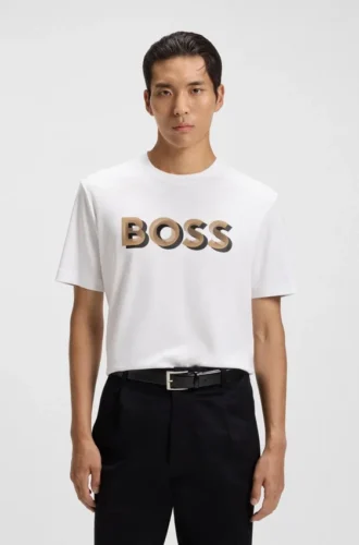 T-Shirt mit Logo-Motiv aus merzerisierter Baumwolle