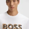 T-Shirt mit Logo-Motiv aus merzerisierter Baumwolle T-Shirt mit Logo-Motiv aus merzerisierter Baumwolle