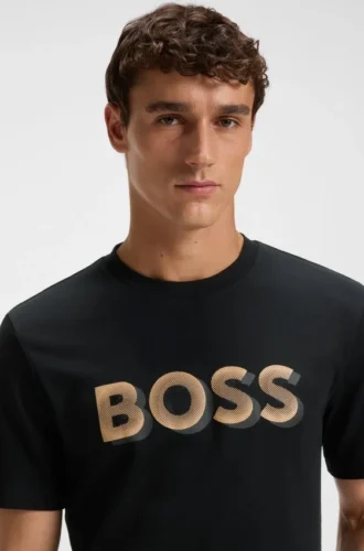 T-Shirt mit Logo-Motiv aus merzerisierter Baumwolle