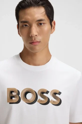 T-Shirt mit Logo-Motiv aus merzerisierter Baumwolle