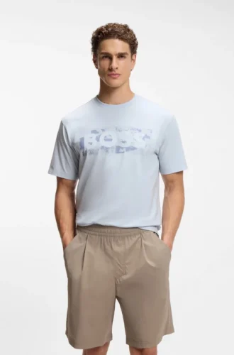 T-Shirt mit Logo-Print aus Stretch-Baumwolle