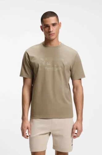 T-Shirt mit Logo-Print aus Stretch-Baumwolle