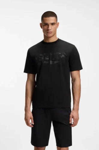 T-Shirt mit Logo-Print aus Stretch-Baumwolle