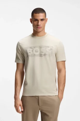 T-Shirt mit Logo-Print aus Stretch-Baumwolle