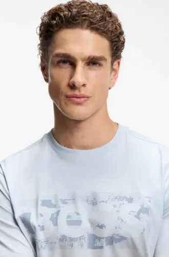 T-Shirt mit Logo-Print aus Stretch-Baumwolle