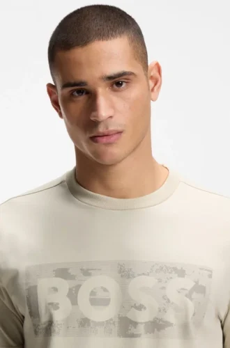 T-Shirt mit Logo-Print aus Stretch-Baumwolle