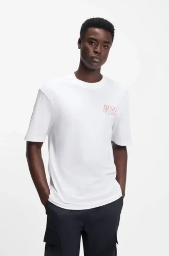 T-Shirt mit Marine-Motiv aus Baumwolljersey