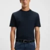 T-Shirt mit Mikro-Muster aus merzerisierter Baumwolle