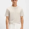 T-Shirt mit Mikro-Muster aus merzerisierter Baumwolle