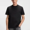 T-Shirt mit Mikro-Muster aus merzerisierter Baumwolle