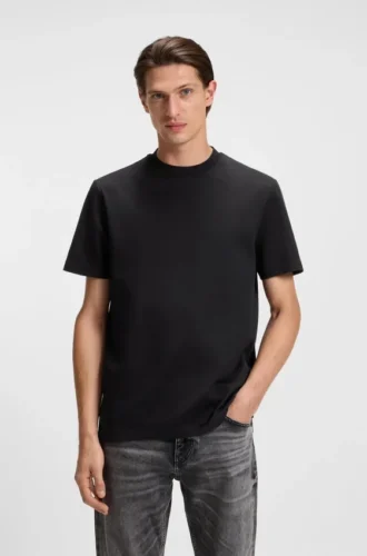 T-Shirt mit Mikro-Muster aus merzerisierter Baumwolle