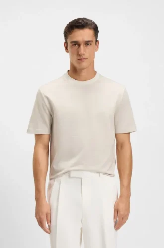T-Shirt mit Mikro-Muster aus merzerisierter Baumwolle