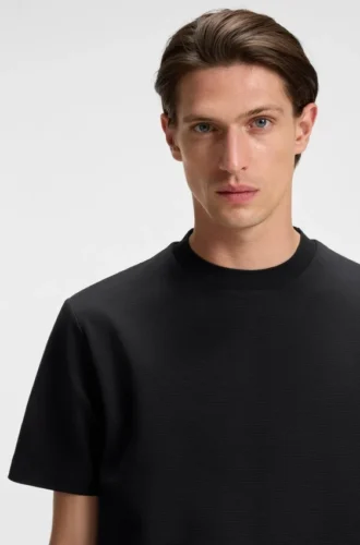 T-Shirt mit Mikro-Muster aus merzerisierter Baumwolle
