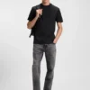 T-Shirt mit Mikro-Muster aus merzerisierter Baumwolle