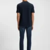 T-Shirt mit Mikro-Muster aus merzerisierter Baumwolle