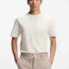T-Shirt mit Monogramm-Innenprint aus Baumwollmischung