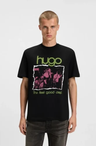 T-Shirt mit Musik-Motiv aus Baumwolljersey