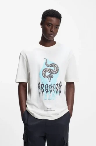 T-Shirt mit Musik-Motiv aus Baumwolljersey