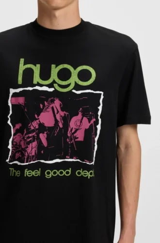 T-Shirt mit Musik-Motiv aus Baumwolljersey
