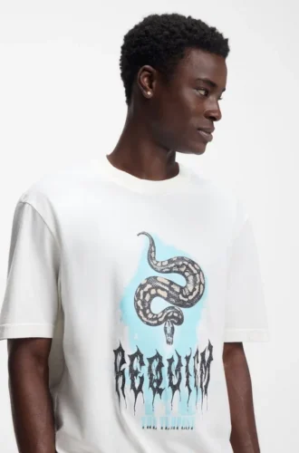 T-Shirt mit Musik-Motiv aus Baumwolljersey