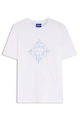 T-Shirt mit Rundhalsausschnitt aus atmungsaktiver Baumwolle