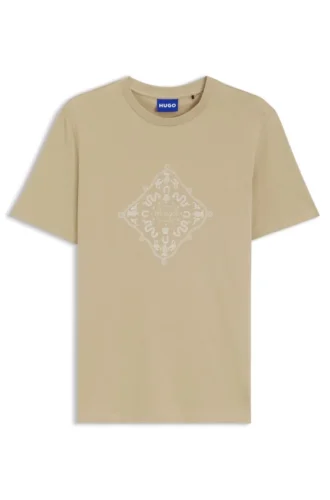 T-Shirt mit Rundhalsausschnitt aus atmungsaktiver Baumwolle